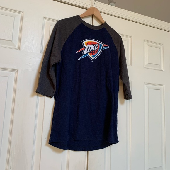 Oklahoma City Thunder 3/4 Sleeve T-Shirt Majestic - Picture 6 of 7